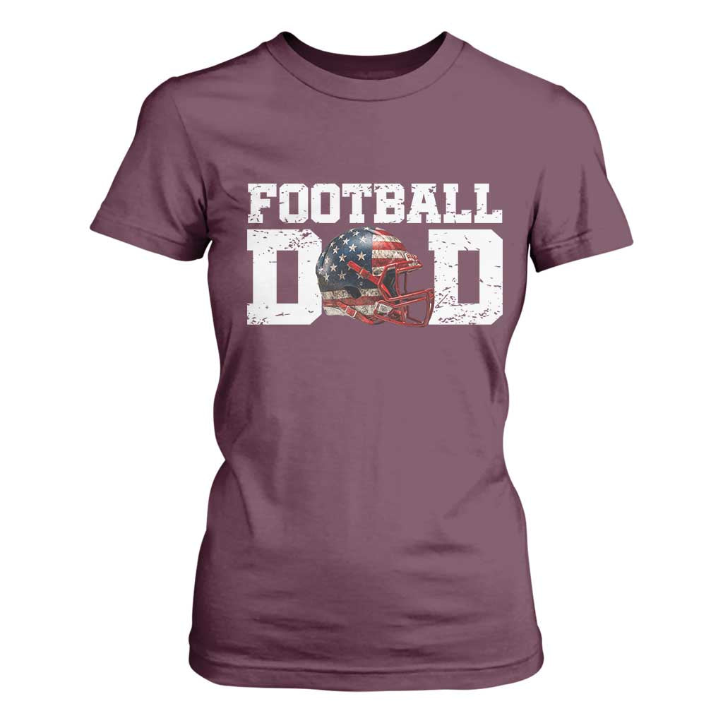 Proud Football Dad T Shirt For Women Funny Sports Fan Gift TS12 Maroon Print Your Wear