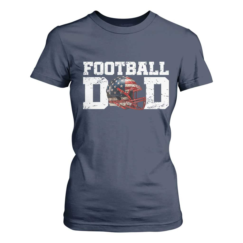 Proud Football Dad T Shirt For Women Funny Sports Fan Gift TS12 Navy Print Your Wear