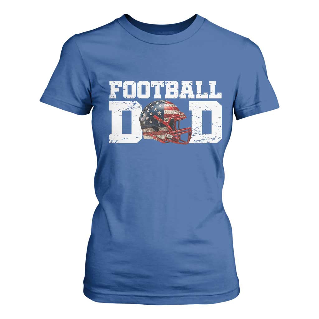 Proud Football Dad T Shirt For Women Funny Sports Fan Gift TS12 Royal Blue Print Your Wear