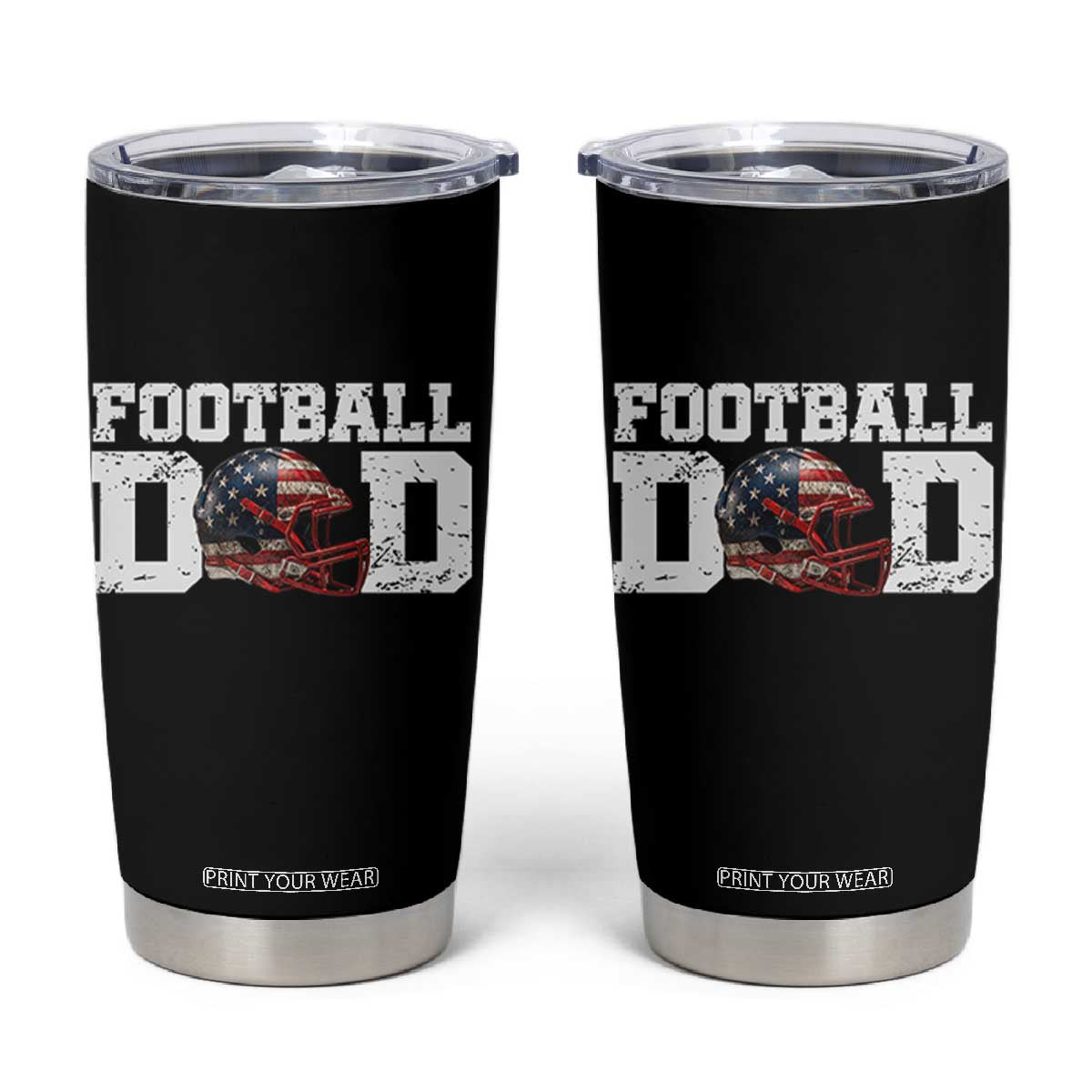 Proud Football Dad Tumbler Cup Funny Sports Fan Gift TS12 Black Print Your Wear