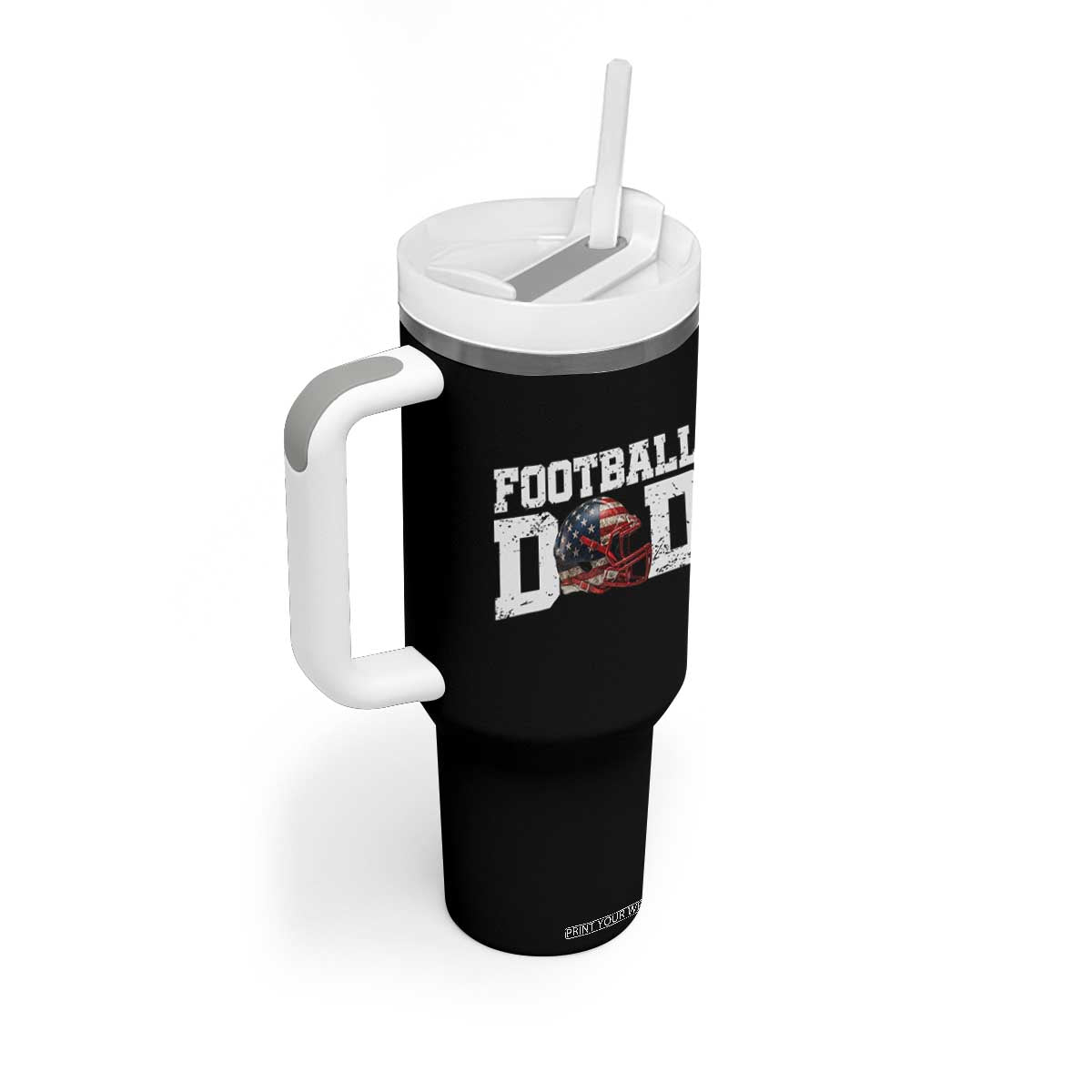 Proud Football Dad Tumbler With Handle Funny Sports Fan Gift TS12 Print Your Wear