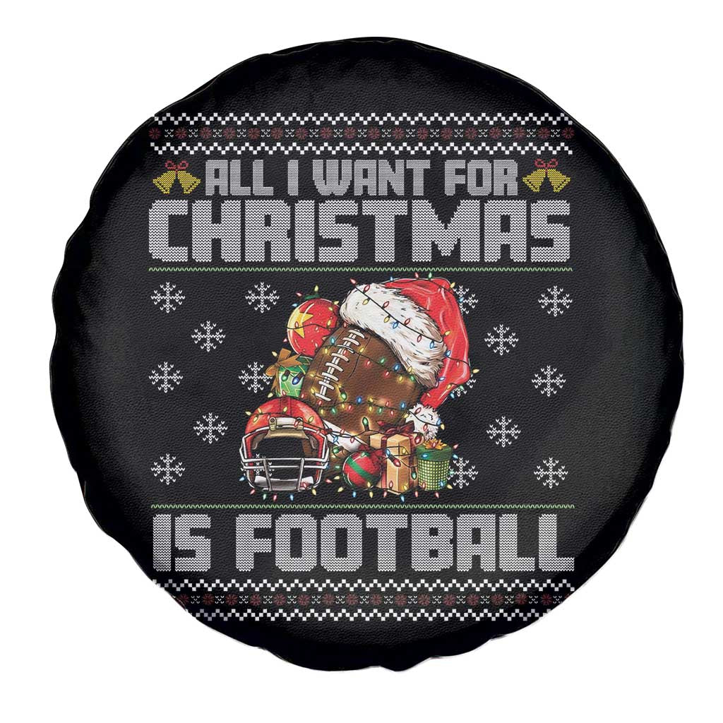 All I Want For Christmas Is Football Spare Tire Cover Funny Sport Ugly Christmas TS12 Print Your Wear