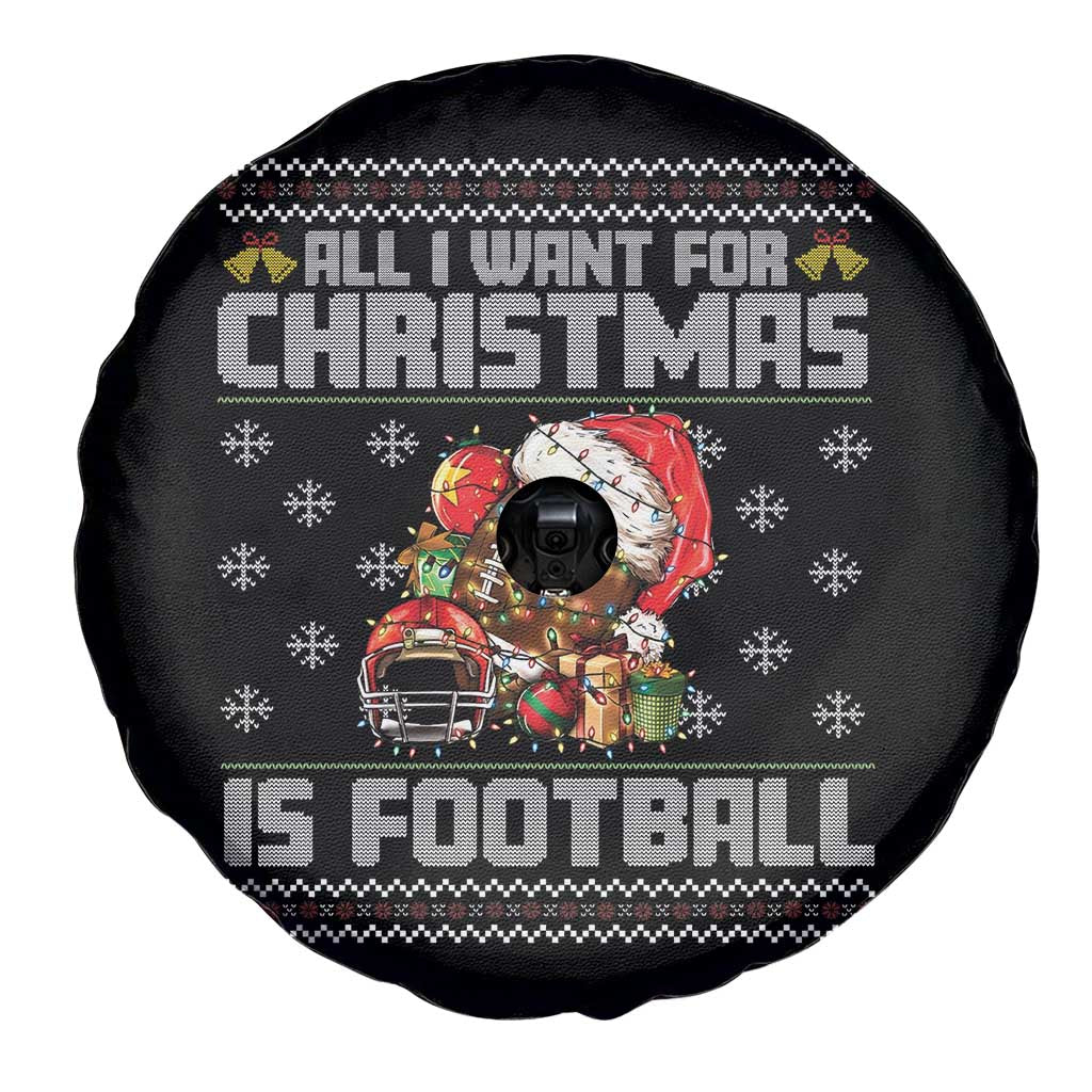 All I Want For Christmas Is Football Spare Tire Cover Funny Sport Ugly Christmas TS12 Print Your Wear