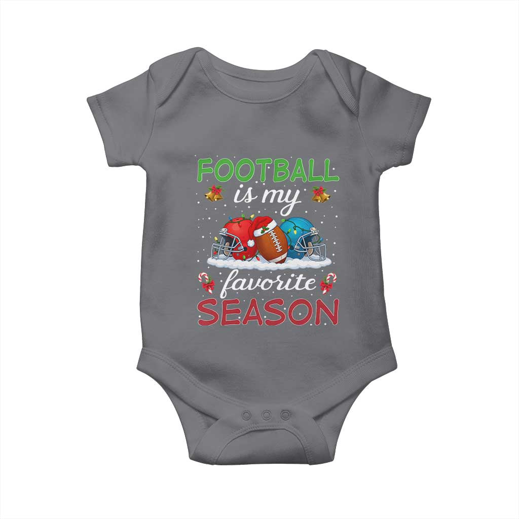 Football Is My Favorite Season Baby Onesie Christmas Holiday Sports Gift TS12 Charcoal Print Your Wear