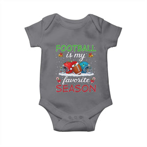 Football Is My Favorite Season Baby Onesie Christmas Holiday Sports Gift TS12 Charcoal Print Your Wear