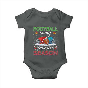 Football Is My Favorite Season Baby Onesie Christmas Holiday Sports Gift TS12 Dark Heather Print Your Wear