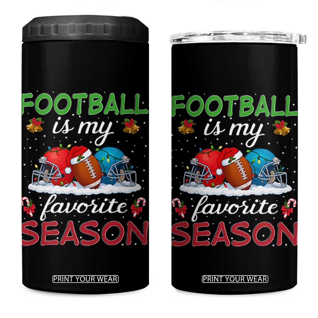 Football Is My Favorite Season 4 in 1 Can Cooler Tumbler Christmas Holiday Sports Gift TS12 One Size: 16 oz Black Print Your Wear