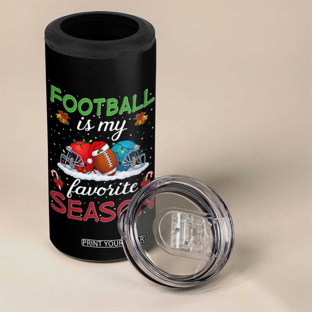 Football Is My Favorite Season 4 in 1 Can Cooler Tumbler Christmas Holiday Sports Gift TS12 Print Your Wear
