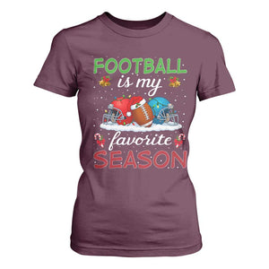 Football Is My Favorite Season T Shirt For Women Christmas Holiday Sports Gift TS12 Maroon Print Your Wear