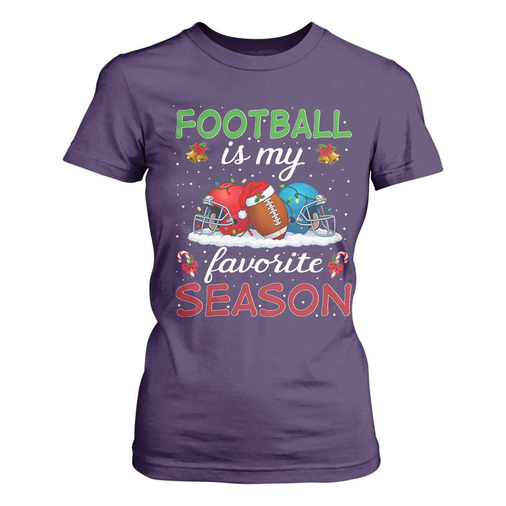 Football Is My Favorite Season T Shirt For Women Christmas Holiday Sports Gift TS12 Purple Print Your Wear