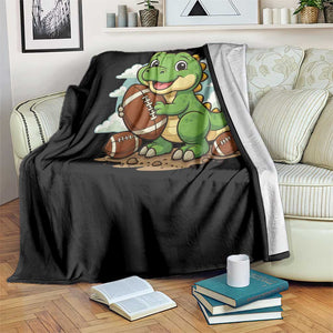 Cute Dinosaur Playing Football Throw Blanket Funny Kids Gift TS12 Print Your Wear