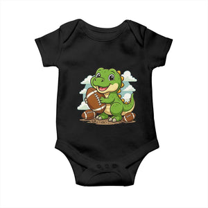 Cute Dinosaur Playing Football Baby Onesie Funny Kids Gift TS12 Black Print Your Wear