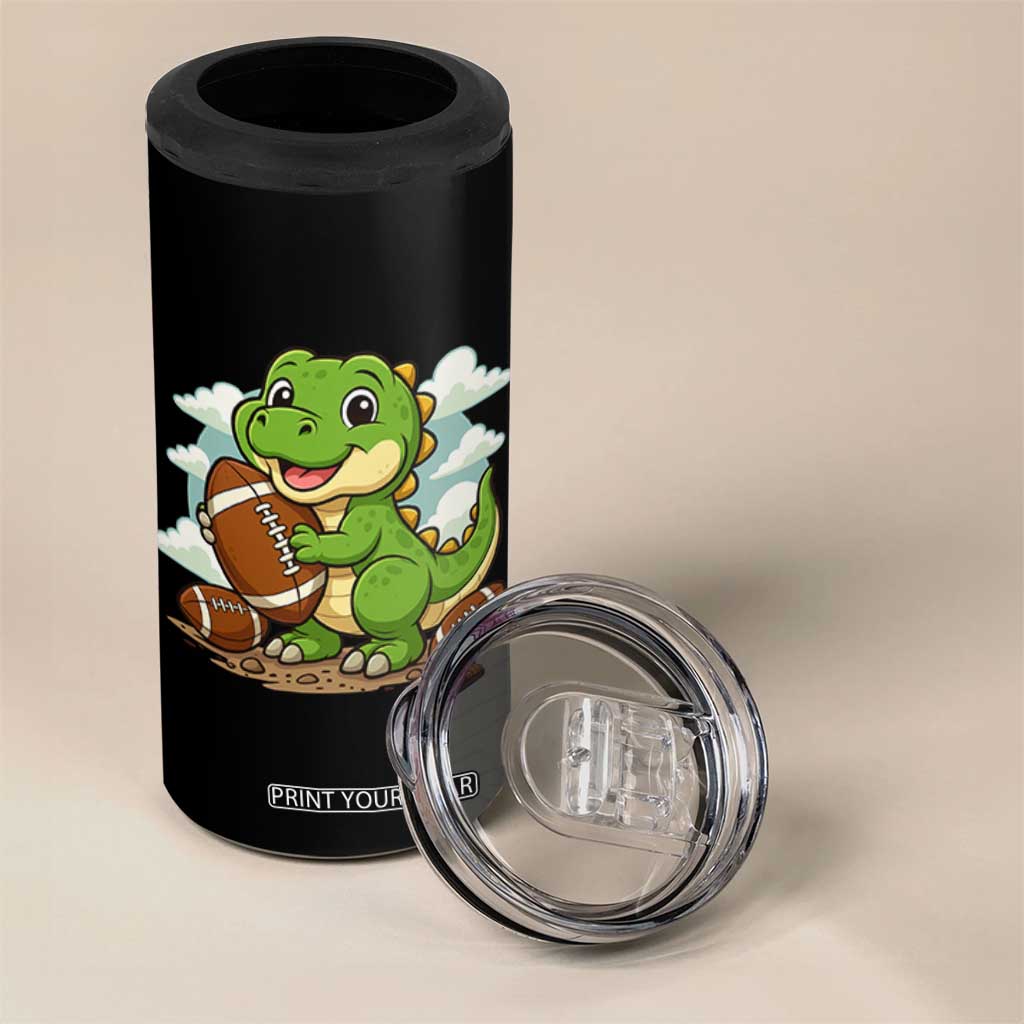 Cute Dinosaur Playing Football 4 in 1 Can Cooler Tumbler Funny Kids Gift TS12 Print Your Wear