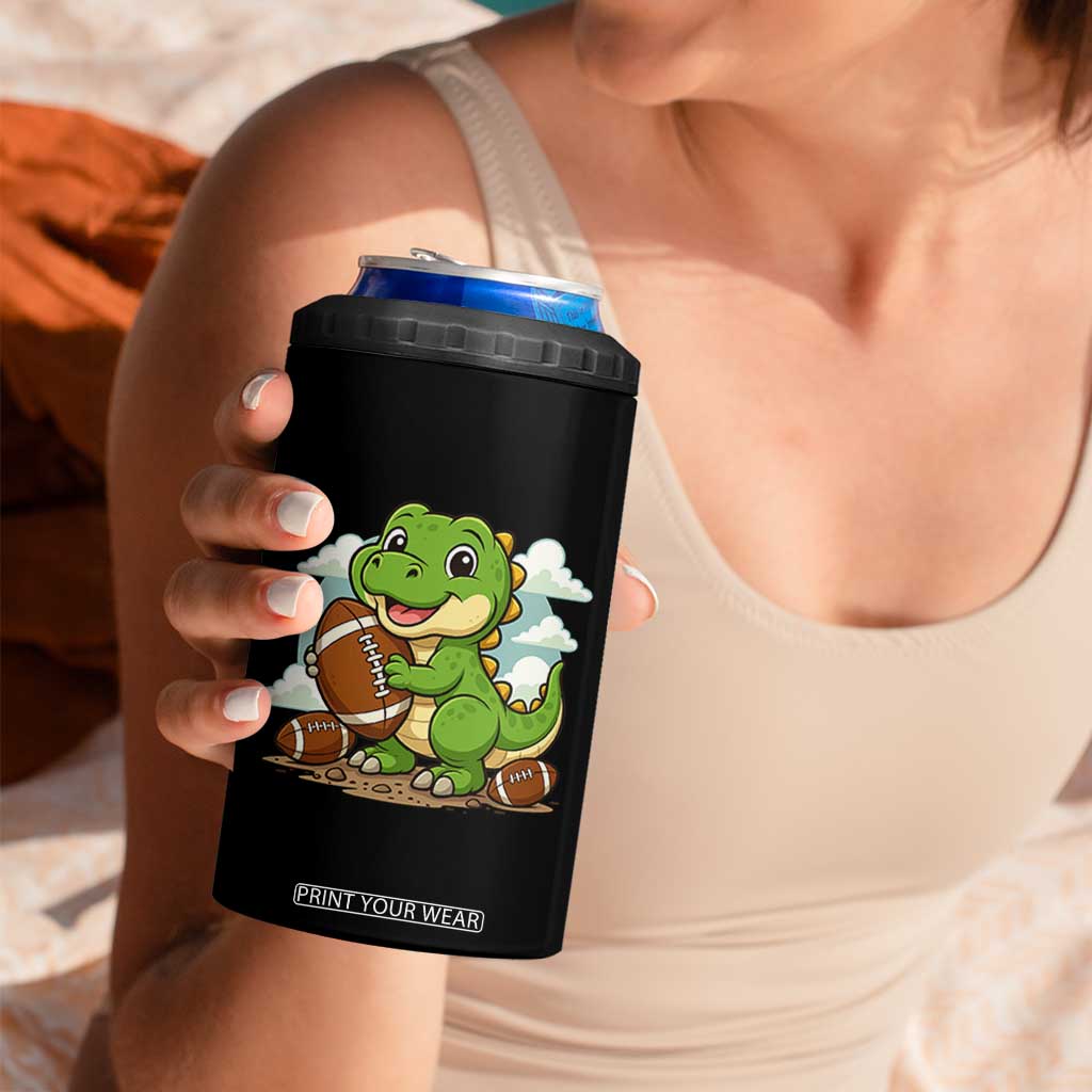 Cute Dinosaur Playing Football 4 in 1 Can Cooler Tumbler Funny Kids Gift TS12 Print Your Wear