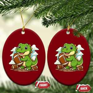 Cute Dinosaur Playing Football Ceramic Ornament Funny Kids Gift TS12 Print Your Wear