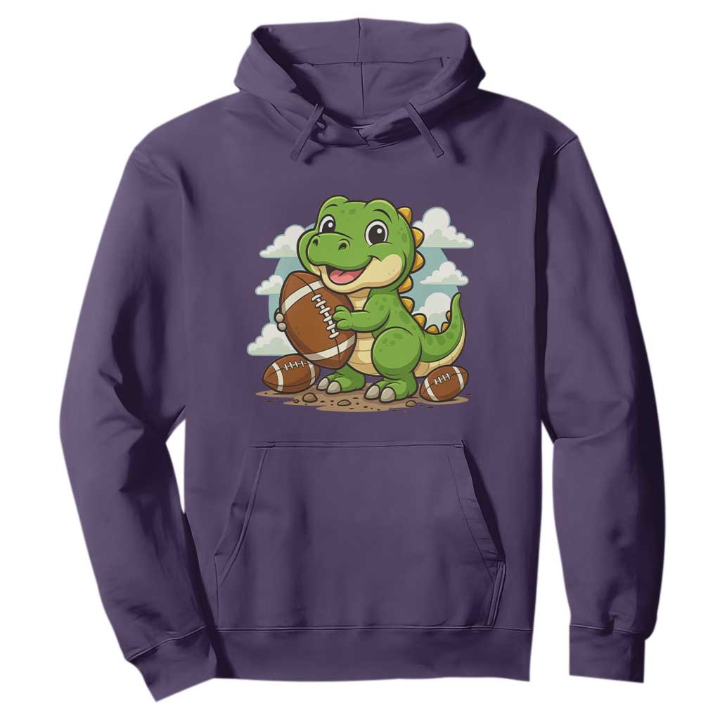 Cute Dinosaur Playing Football Hoodie Funny Kids Gift TS12 Purple Print Your Wear