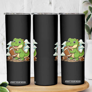 Cute Dinosaur Playing Football Skinny Tumbler Funny Kids Gift TS12 Print Your Wear