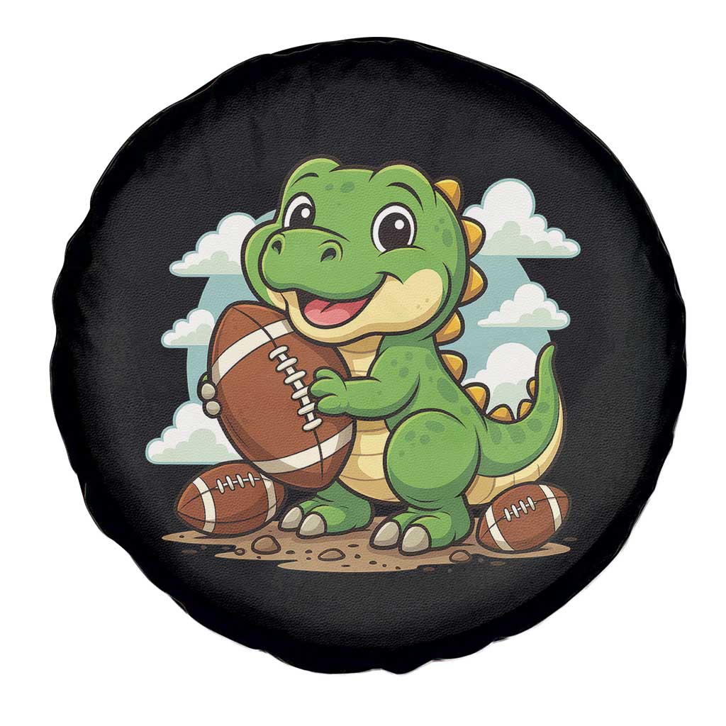 Cute Dinosaur Playing Football Spare Tire Cover Funny Kids Gift TS12 Print Your Wear