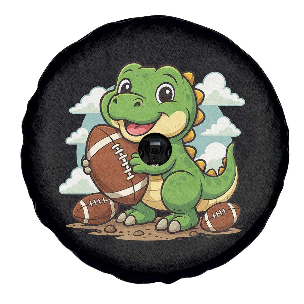 Cute Dinosaur Playing Football Spare Tire Cover Funny Kids Gift TS12 Print Your Wear