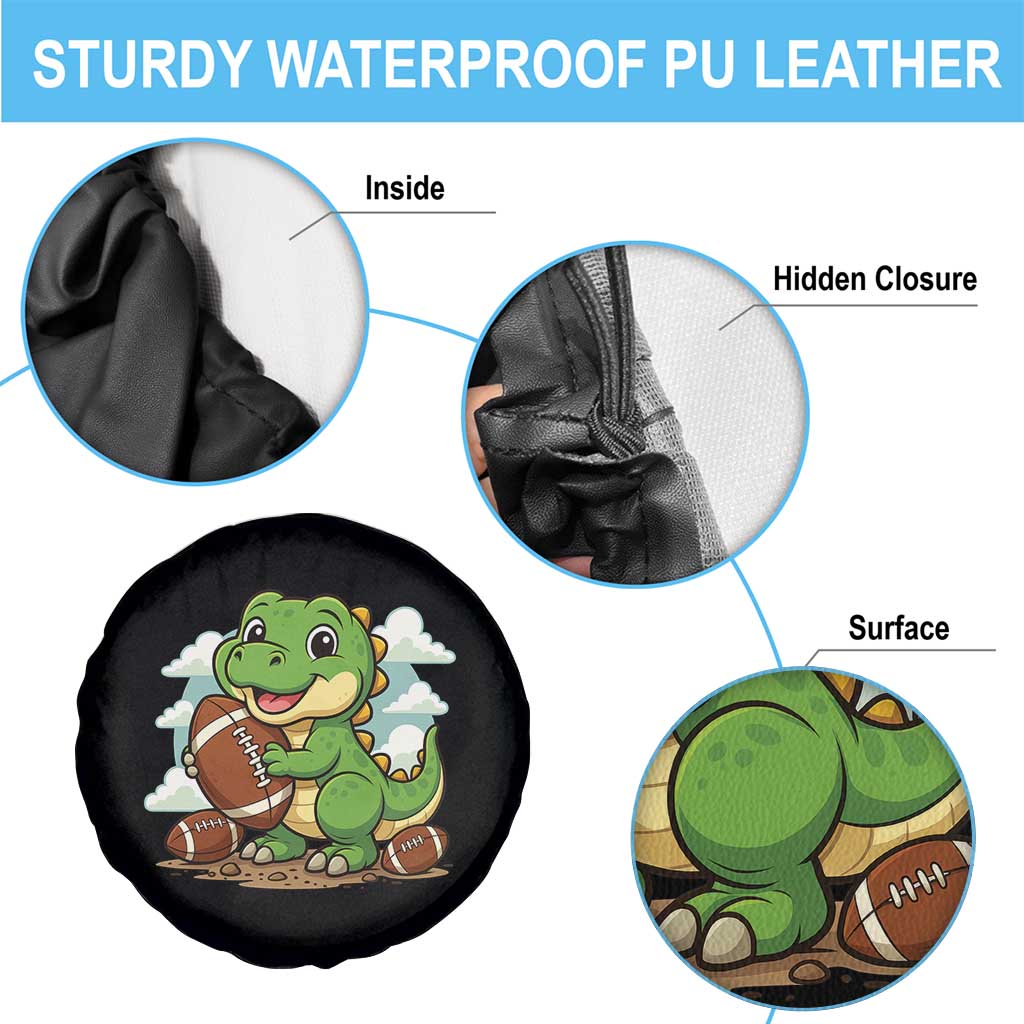 Cute Dinosaur Playing Football Spare Tire Cover Funny Kids Gift TS12 Print Your Wear