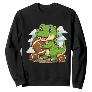 Cute Dinosaur Playing Football Sweatshirt Funny Kids Gift TS12 Black Print Your Wear
