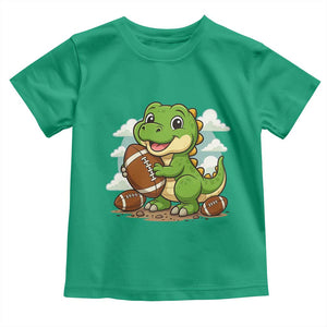 Cute Dinosaur Playing Football Toddler T Shirt Funny Kids Gift TS12 Irish Green Print Your Wear