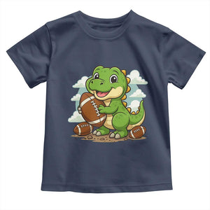 Cute Dinosaur Playing Football Toddler T Shirt Funny Kids Gift TS12 Navy Print Your Wear