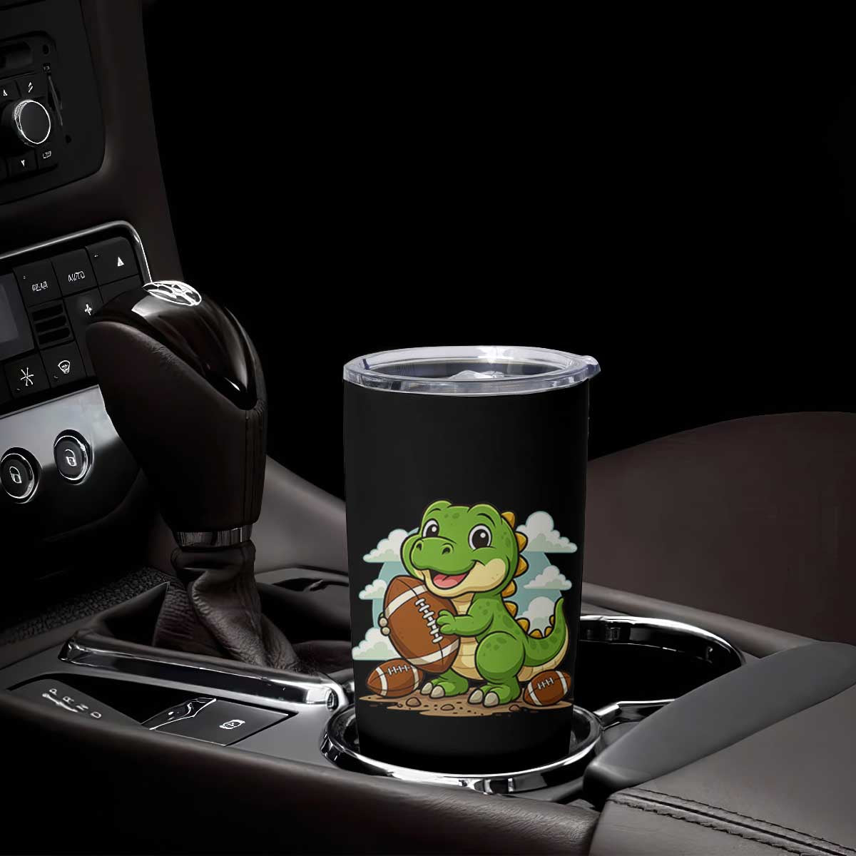 Cute Dinosaur Playing Football Tumbler Cup Funny Kids Gift TS12 Print Your Wear