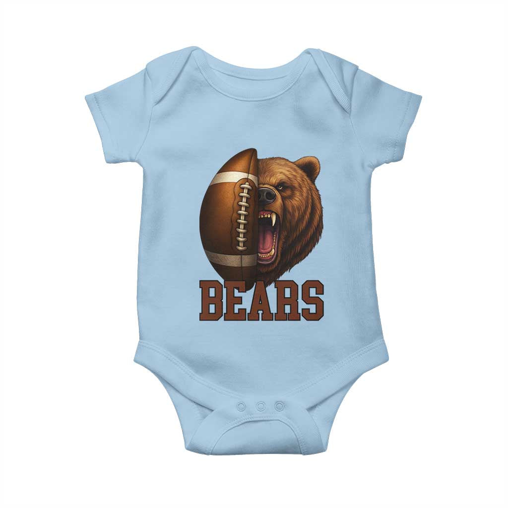 Fear The Bear Football Baby Onesie Game Day Sports Fan Gift TS12 Light Blue Print Your Wear