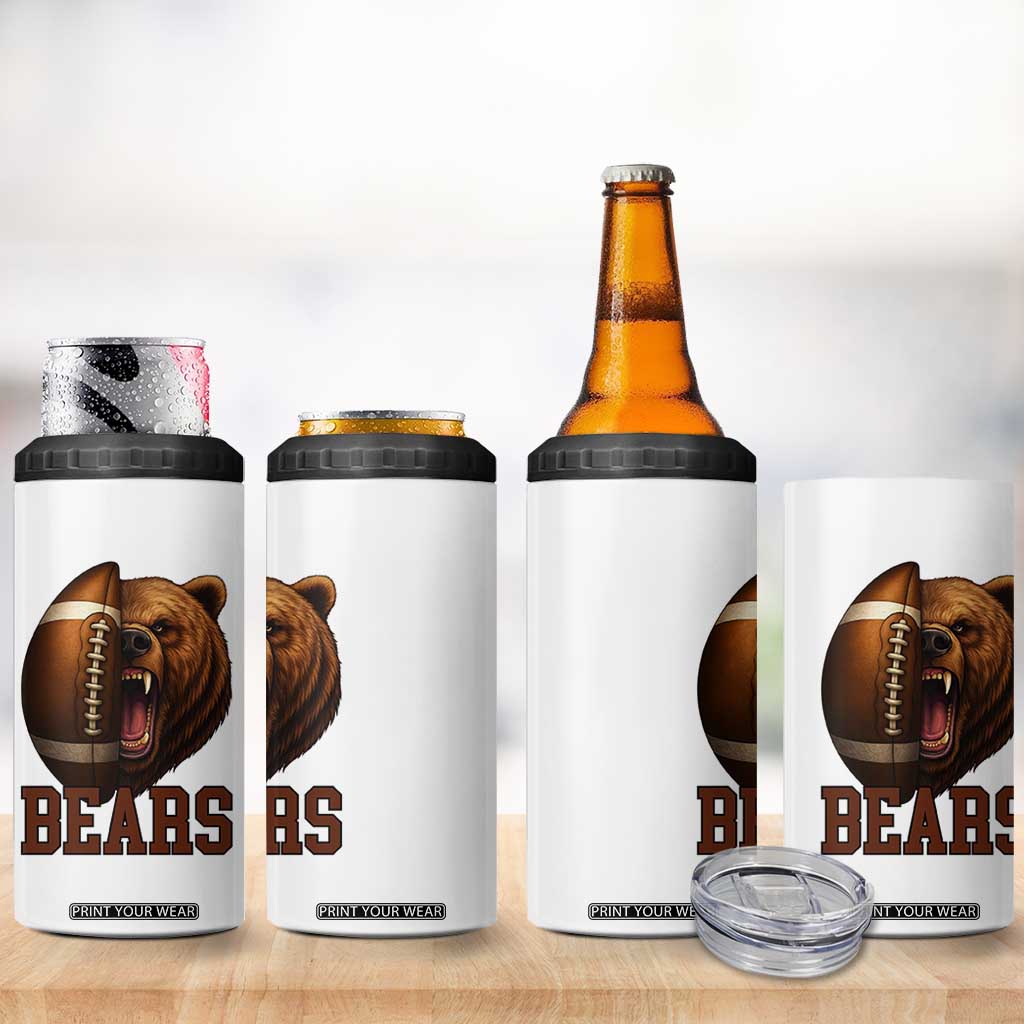 Fear The Bear Football 4 in 1 Can Cooler Tumbler Game Day Sports Fan Gift TS12 Print Your Wear