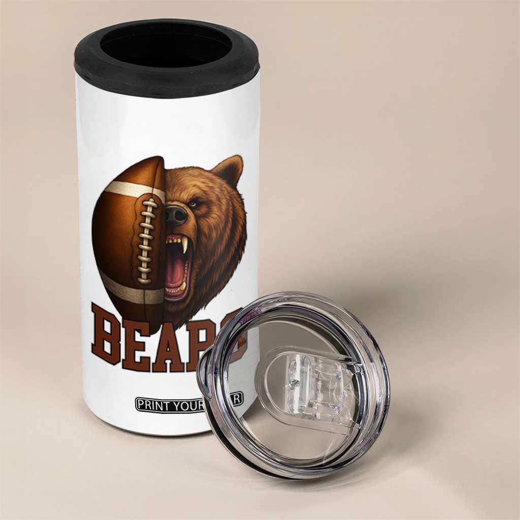 Fear The Bear Football 4 in 1 Can Cooler Tumbler Game Day Sports Fan Gift TS12 Print Your Wear