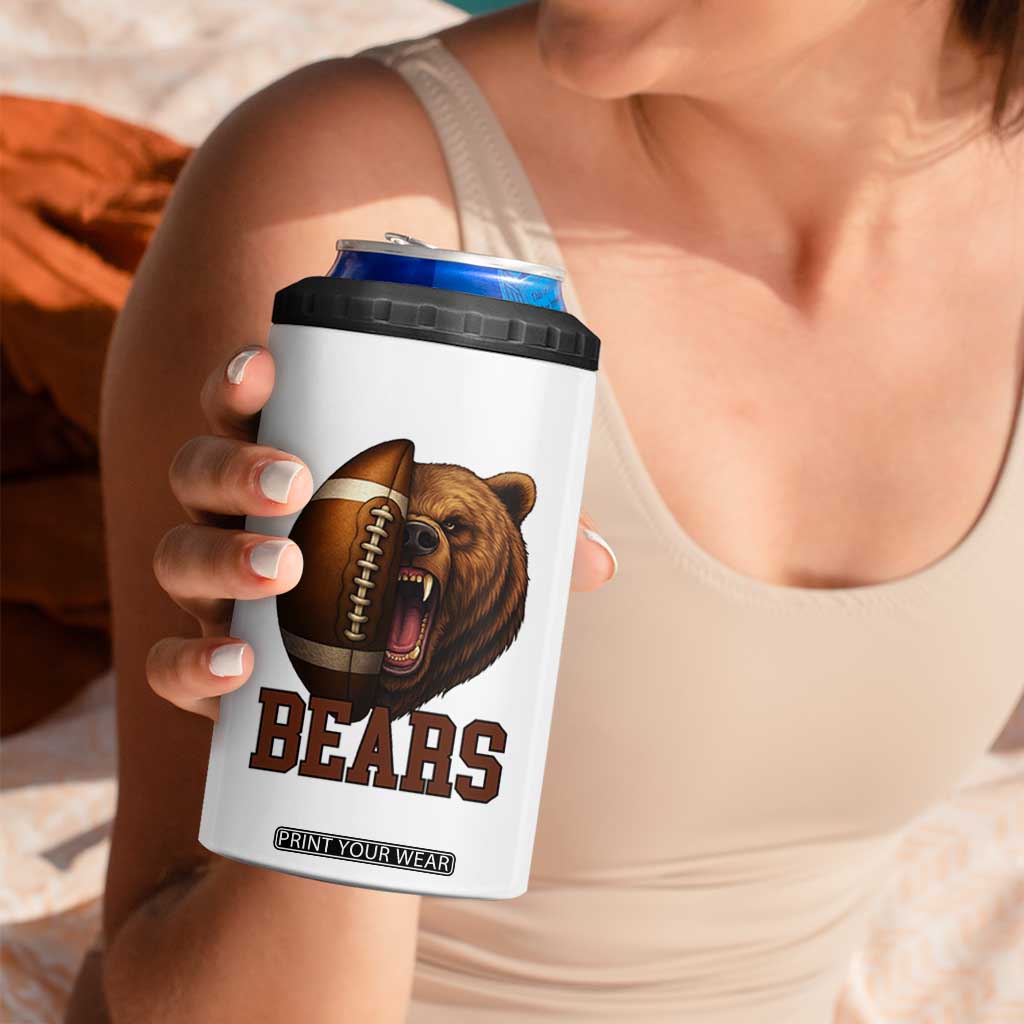 Fear The Bear Football 4 in 1 Can Cooler Tumbler Game Day Sports Fan Gift TS12 Print Your Wear