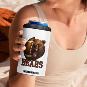 Fear The Bear Football 4 in 1 Can Cooler Tumbler Game Day Sports Fan Gift TS12 Print Your Wear