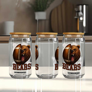 Fear The Bear Football Glass Can Game Day Sports Fan Gift TS12 Print Your Wear