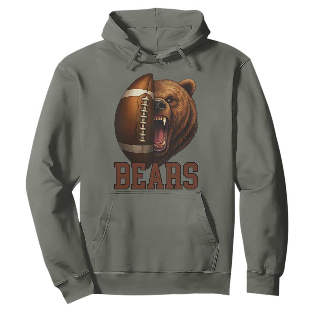 Fear The Bear Football Hoodie Game Day Sports Fan Gift TS12 Military Green Print Your Wear