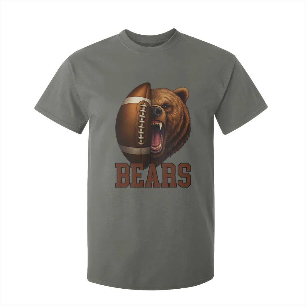 Fear The Bear Football T Shirt For Kid Game Day Sports Fan Gift TS12 Military Green Print Your Wear