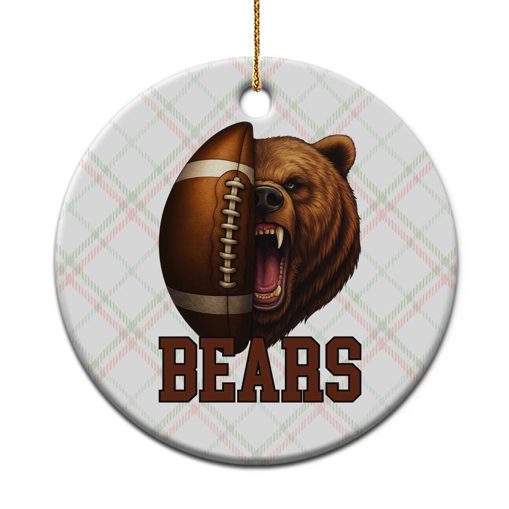 Fear The Bear Football Ceramic Ornament Game Day Sports Fan Gift TS12 1pc Christmas Plaid Print Your Wear