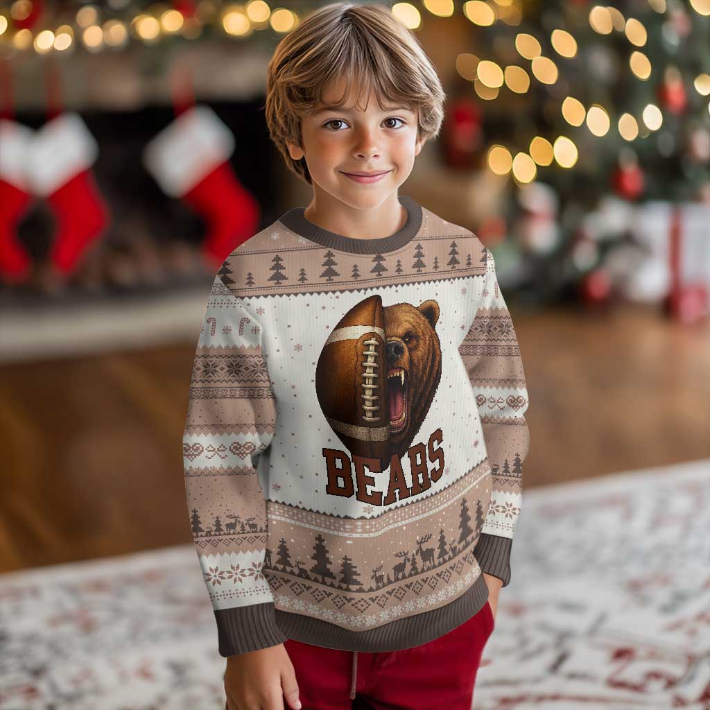 Fear The Bear Football Ugly Christmas Sweater Game Day Sports Fan Gift TS12 Mocha Mousse Print Your Wear