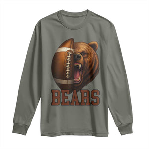 Fear The Bear Football Long Sleeve Shirt Game Day Sports Fan Gift TS12 Military Green Print Your Wear