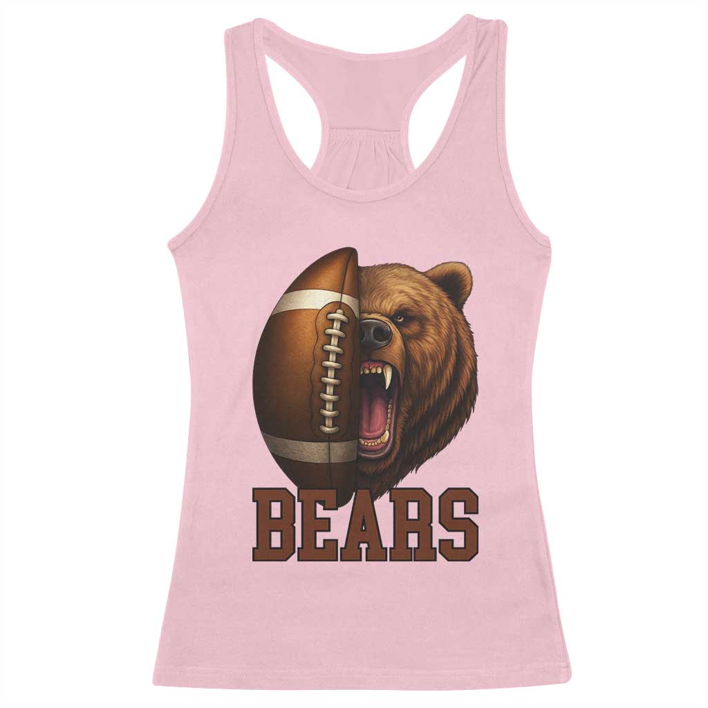 Fear The Bear Football Racerback Tank Top Game Day Sports Fan Gift TS12 Light Pink Print Your Wear