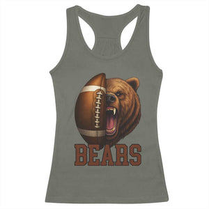 Fear The Bear Football Racerback Tank Top Game Day Sports Fan Gift TS12 Military Green Print Your Wear