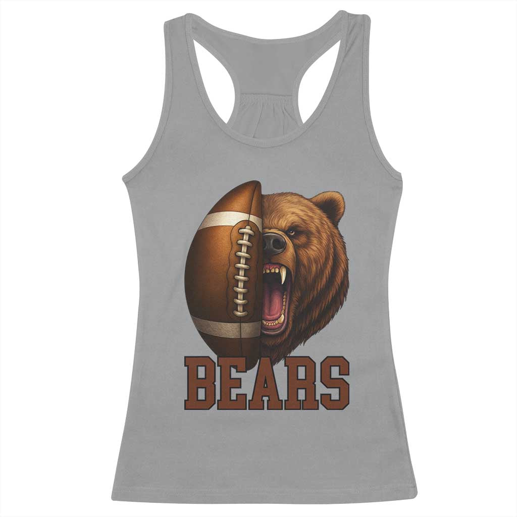 Fear The Bear Football Racerback Tank Top Game Day Sports Fan Gift TS12 Sport Gray Print Your Wear