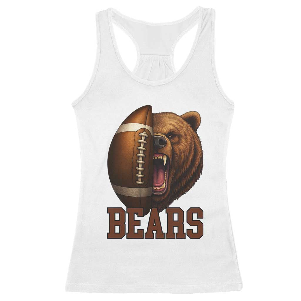 Fear The Bear Football Racerback Tank Top Game Day Sports Fan Gift TS12 White Print Your Wear