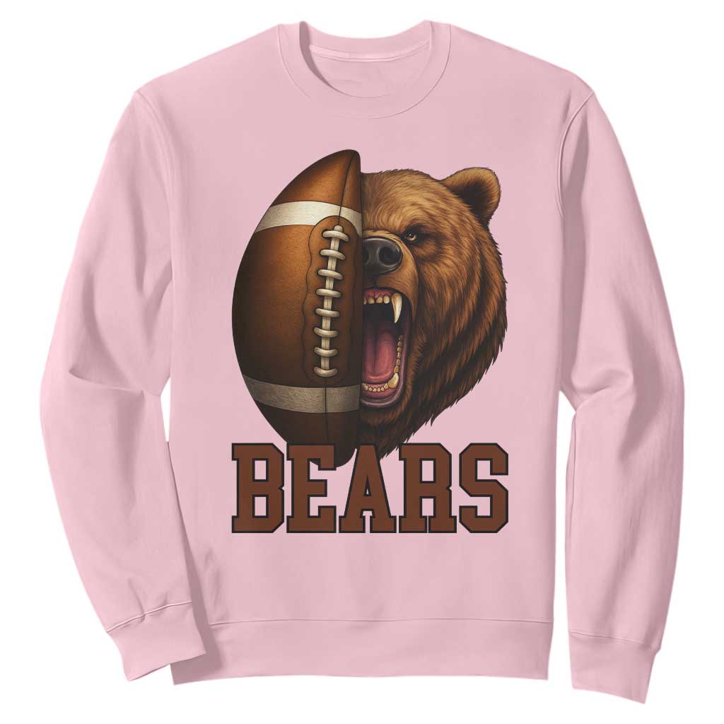 Fear The Bear Football Sweatshirt Game Day Sports Fan Gift TS12 Light Pink Print Your Wear