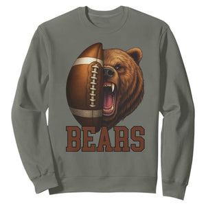 Fear The Bear Football Sweatshirt Game Day Sports Fan Gift TS12 Military Green Print Your Wear