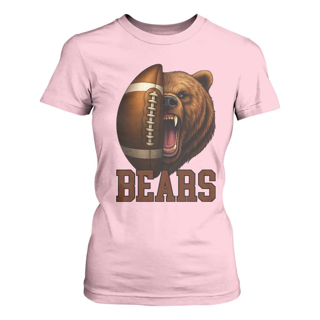 Fear The Bear Football T Shirt For Women Game Day Sports Fan Gift TS12 Light Pink Print Your Wear