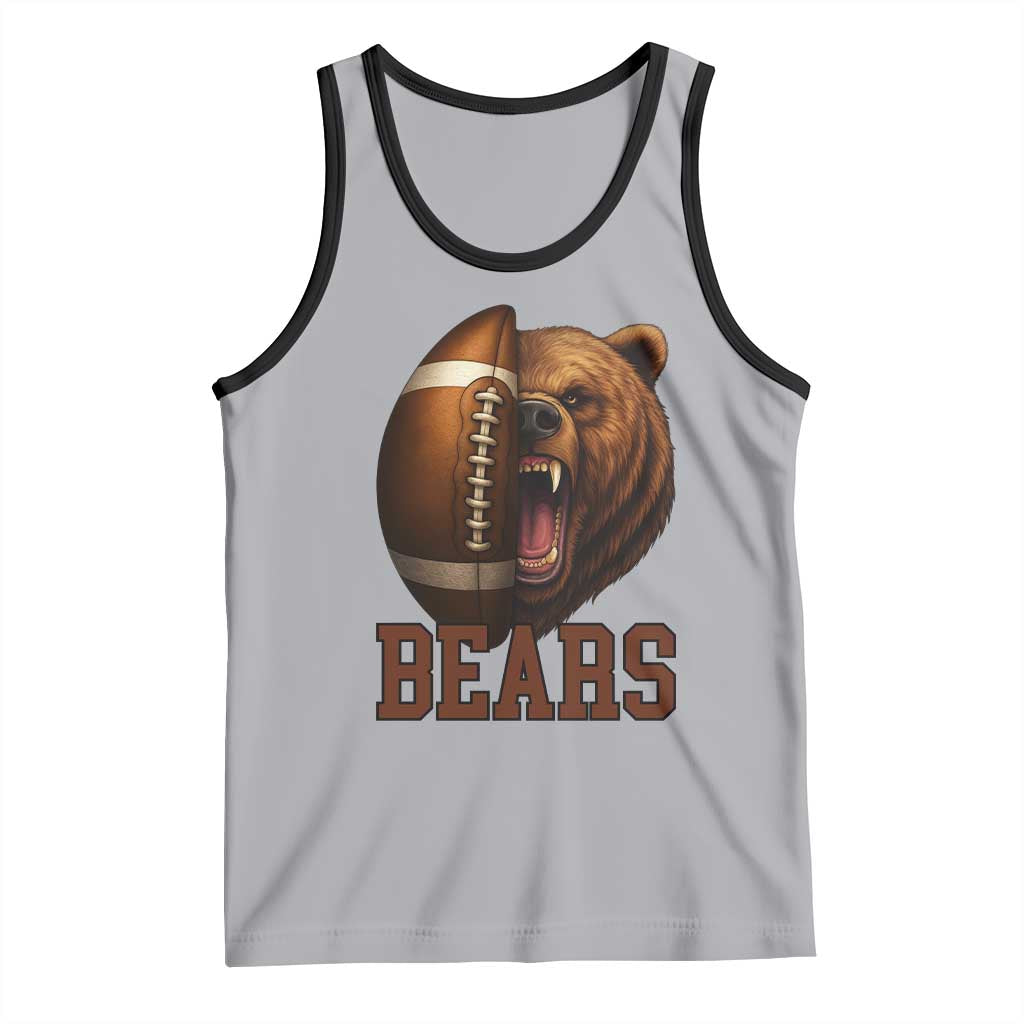 Fear The Bear Football Tank Top Game Day Sports Fan Gift TS12 Athletic Heather Black Print Your Wear