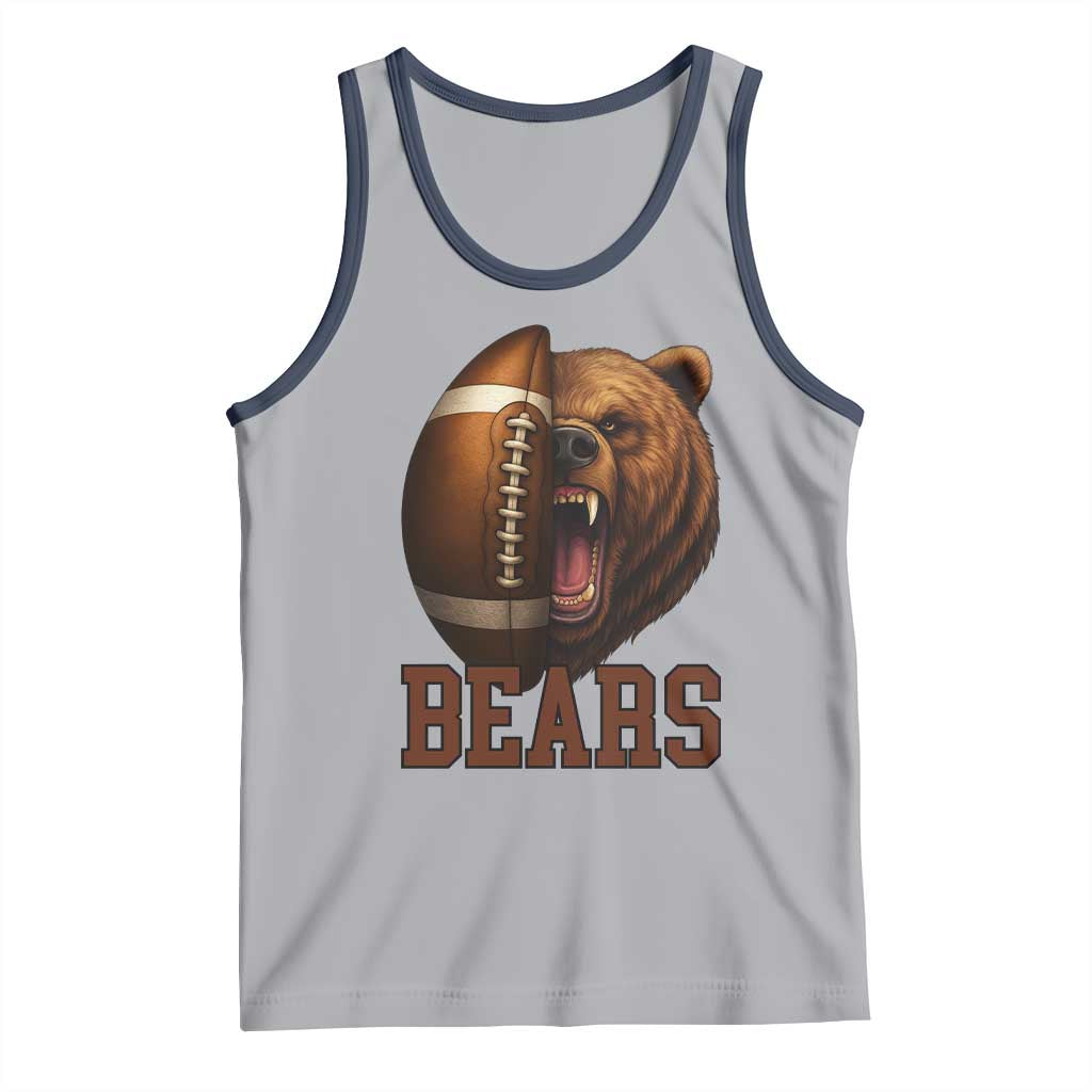 Fear The Bear Football Tank Top Game Day Sports Fan Gift TS12 Athletic Heather Navy Print Your Wear