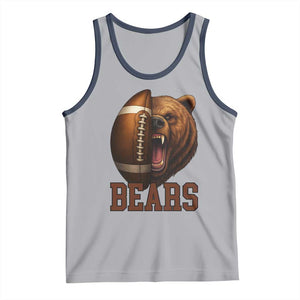 Fear The Bear Football Tank Top Game Day Sports Fan Gift TS12 Athletic Heather Navy Print Your Wear