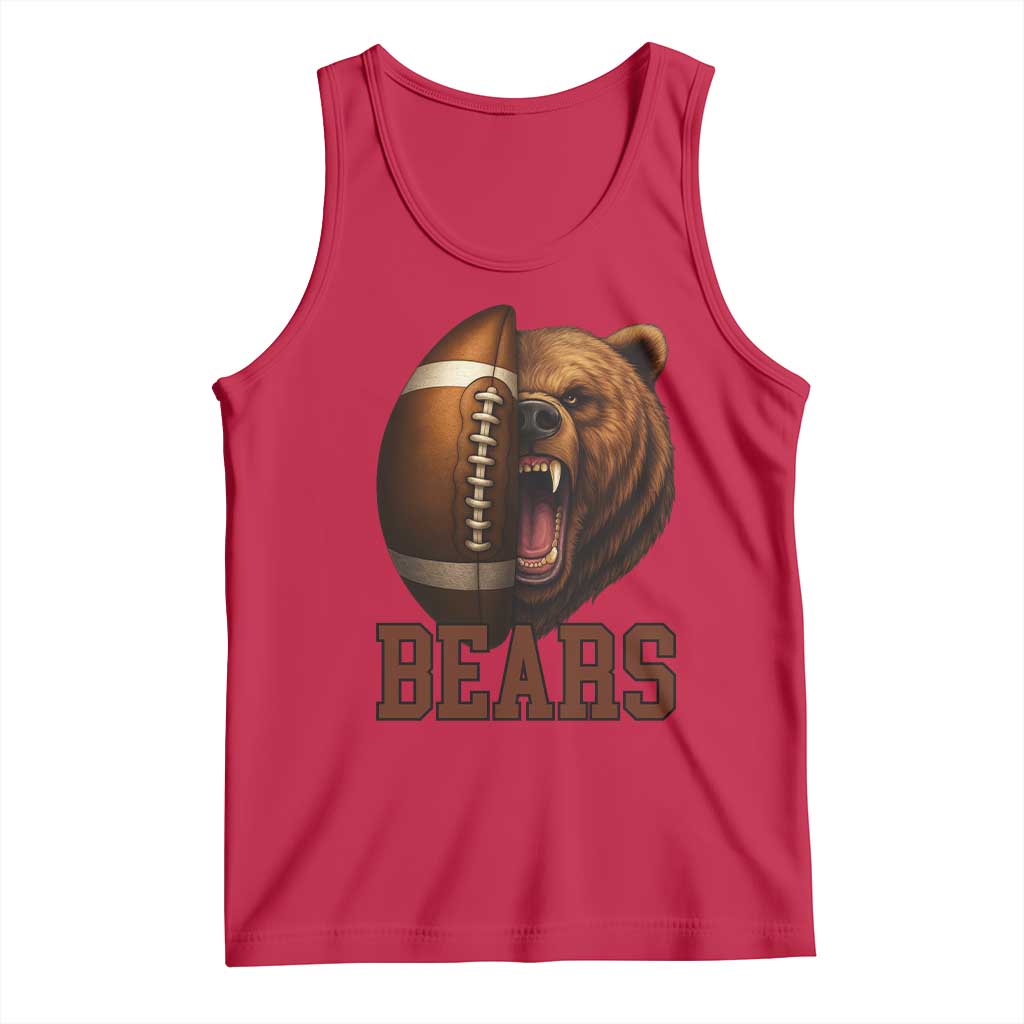 Fear The Bear Football Tank Top Game Day Sports Fan Gift TS12 Red Print Your Wear